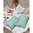 thumbnail image 5 of Waterproof Outdoor Throw Pillows with Inserts 12"x20" Set of 2, Linen Mint Green Soft Decorative Pillowcases for Couch Bedroom, Modern Minimalist Pure Solid Color Pillow Covers for Sofa Living Room, 5 of 8
