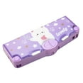 thumbnail image 2 of Caja organizadora de papelería con lápiz, bolsa portátil de dibujos animados para lápices. Violeta, 2 of 9