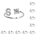 thumbnail image 1 of Minnieouse Anillo abierto con letras mayúsculas de cobre, anillos de compromiso elegantes reutilizables para mujer, regalos de joyería de Type4 NO4, 1 of 6