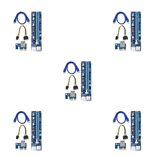ZheElen 5/6/10Pcs PCI-E Riser Board 1-16x Adapter Extender Card GPU Graphic Card Extender Board for Mining 5Set