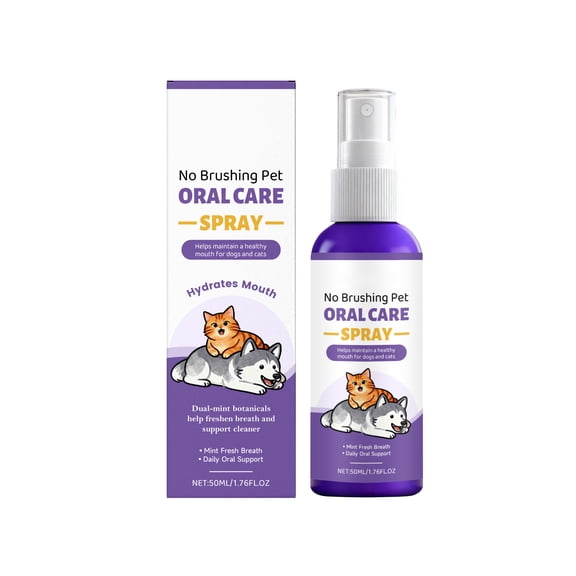 Yegbong Dog Dental Spray, Gentle Oral Hygiene Care For Daily Use, 50Ml Pet Mouth Freshener With Fresh Breath & Plaque Removal, Safe For Sensitive Gums, Veterinarian Recommended