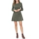 thumbnail image 5 of INSPIRE CHIC Vestido Mini de Manga Larga con Cierre y Corte en A de Cuadros Vintage para Mujeres L Verde Oscuro, 5 of 7