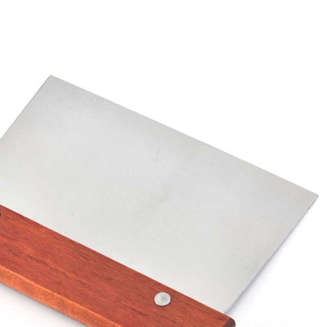 Scraper Stainless Steel Chopper Spatula Slicer Baking Tools Spatula Scraper ;Pastry for Dough Pastry Pancakes, Wooden Handle