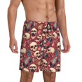 thumbnail image 2 of Balery Skull record Guitar music Pantalones cortos de pijama de punto de algodón para hombre con cinturilla y bolsillos-3X-Large, 2 of 6