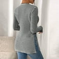 thumbnail image 6 of Ynynloco Sweaters for Women Striped Crew Neck Long Sleeve Side Slit Knit Pullover Tops Casual Slim Fit Comfy Fall Sweaters, 6 of 9