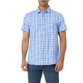 thumbnail image 1 of Unique Bargains Big & Tall Men's Shirts Short Sleeve Button Down Plaid Check Dress Shirts, 1 of 6