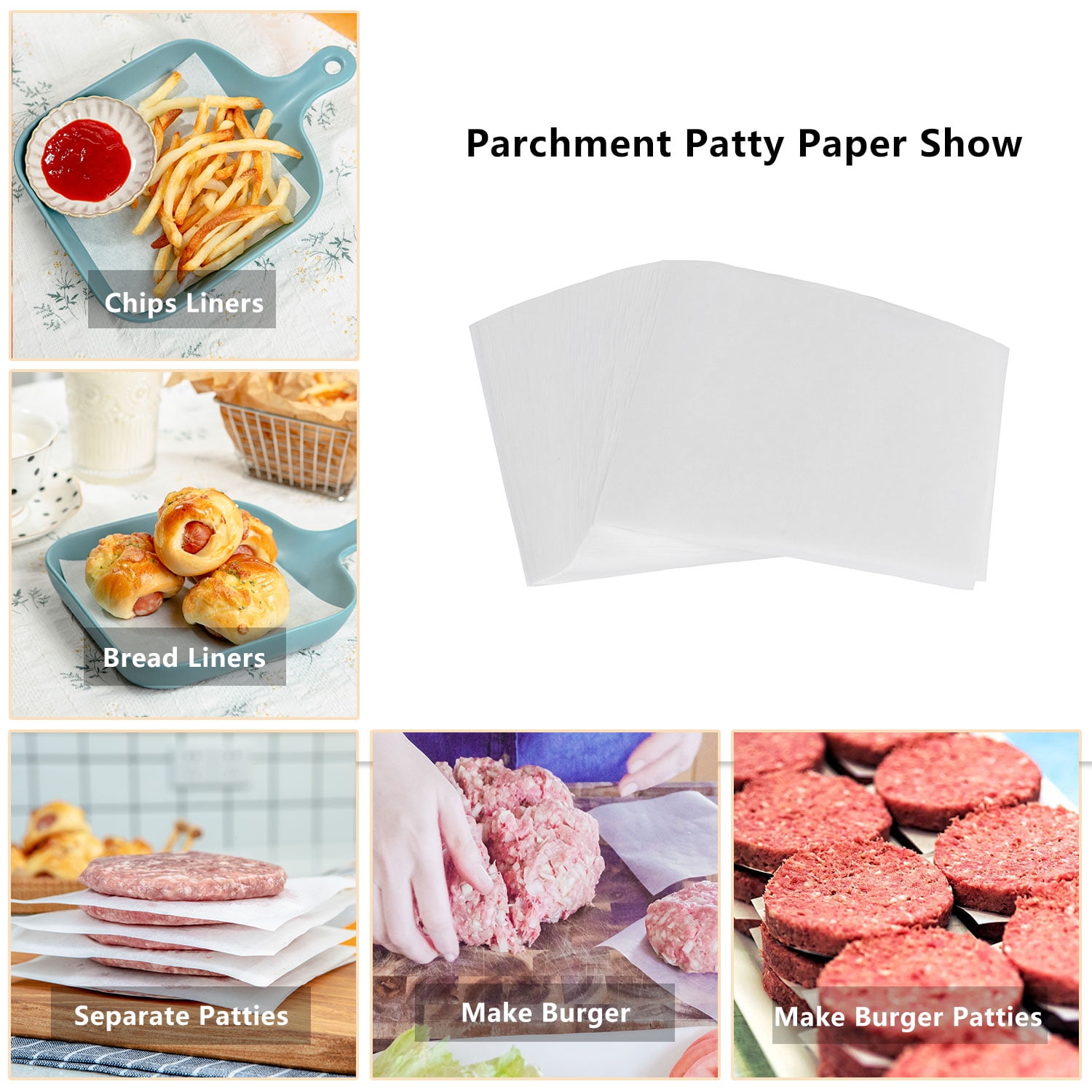 50/100/200pcs Parchment Paper Baking Sheets 9x13 Inches Silicone Paper,  Hamburger Paper, Household Baking Paper, Bread Pizza Baking Oven Mat,  Grilling