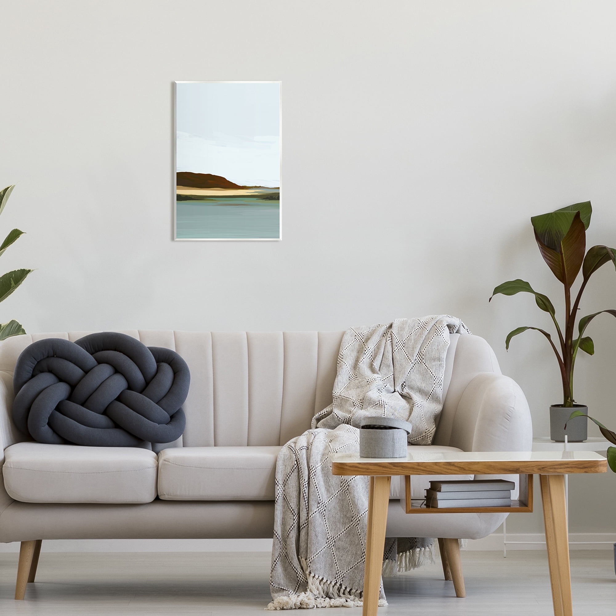 Stupell Industries Abstract Mountain Lake Abstract Painting Unframed Art Print Wall Art, 13 x 19