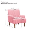 thumbnail image 2 of Leumius Modern Accent Chair with 9" Solid Wood Legs, Comfortable Upholstered Corduroy Armchair for Living Room Bedroom, Office Pink, 2 of 7