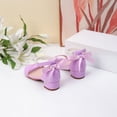 thumbnail image 3 of Krdevn Ankle Strap Open Toe Block Heel Dress Sandals, Pearl and Bow Detail Lightweight Party Shoes (Little Girls, Big Girls),7-8 Years, 3 of 8