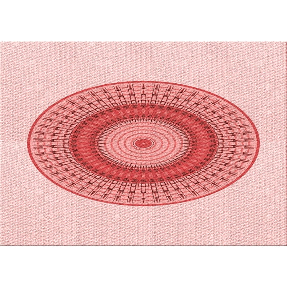 Ahgly Company Indoor Rectangle Patterned Valentine Red Area Rugs, 6' x 9'