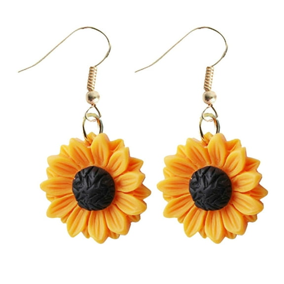 Earrings for Women Personality Fashion Sunflower Stud Earrings Alloy Inlaid Artificial Sun Sunflower Stud Earrings Pendant Accessories