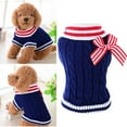 thumbnail image 2 of YUEHAO Dog Sweaters for Small Dogs Navy Pet Dog Cat Sweater Turtleneck Knitted Dog Sweater - Classic Cable Knit Dog Jumper Coat, Warm Pet Winter Clothes Small Dog Sweater (Blue, M), 2 of 8