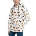 thumbnail image 2 of Fotbe Horses Pattern Youth Pullover Hooded Sweatshirt, Boys Hoodie, Kangaroo Pocket Hoodie for Kids Girls -X-Large, 2 of 6