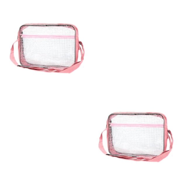 kurtrusly Sac à Outils Portable Taille et PVC pour Rangement d'Outils Transparent Anti-Statique Salle Blanche Sac à Outils Transparent Résistant à l'Eau Rose 2ensemble