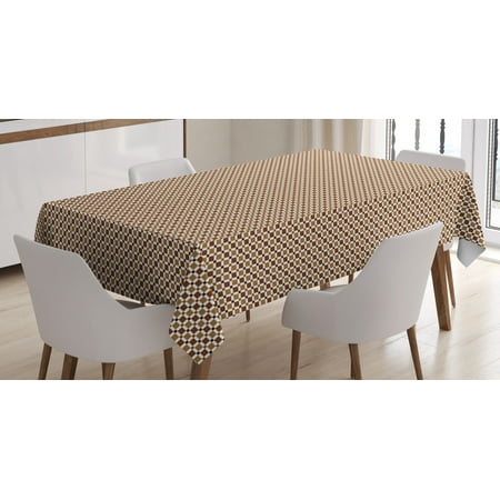 

Earth Tones Tablecloth Tile Mosaic of Big and Small Squares in Different Brown Shades Print Rectangular Table Cover for Dining Room Kitchen 52 X 70 Inches Brown and Pale Brown by Ambesonne