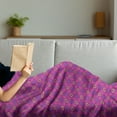 thumbnail image 3 of Abstract Soft Flannel Fleece Throw Blanket, Circular Spirals Nested in Vibrant Hues, Cozy Plush for Indoor and Outdoor Use, 60" x 80", Hot Pink Royal Blue, by Ambesonne, 3 of 5