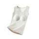 thumbnail image 2 of Ropa interior térmica para mujer, otoño e invierno, camiseta térmica de tirantes con cuello redondo y forro polar suave, sin mangas, de poliéster., 2 of 3