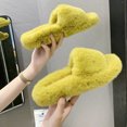 thumbnail image 4 of Woman House Sandals Fuzzy Non-skid Thick Open Toe Slides Cross Band Slippers, 4 of 10