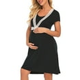 thumbnail image 2 of SHTXOZHI Women's Nursing/Delivery/Labor Nightdress Maternity Nightgown for Breastfeeding Sleepwear Dress, 2 of 6