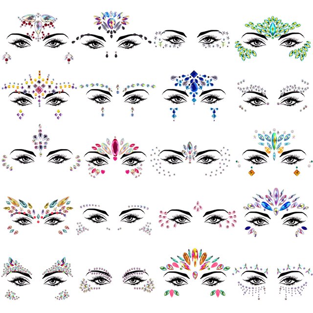 Joyas adhesivas SIQUK de Face Jewels Rave Crystal Eye Jewels