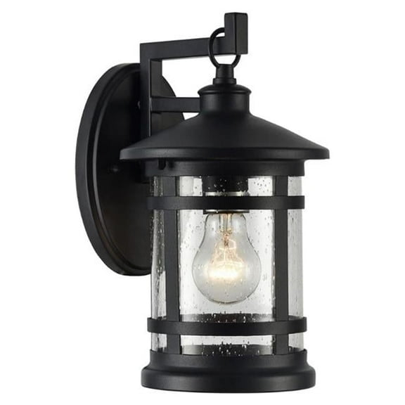 11 in. Tall Abbington Transitional 1 Light Textured Black Outdoor Wall Sconce