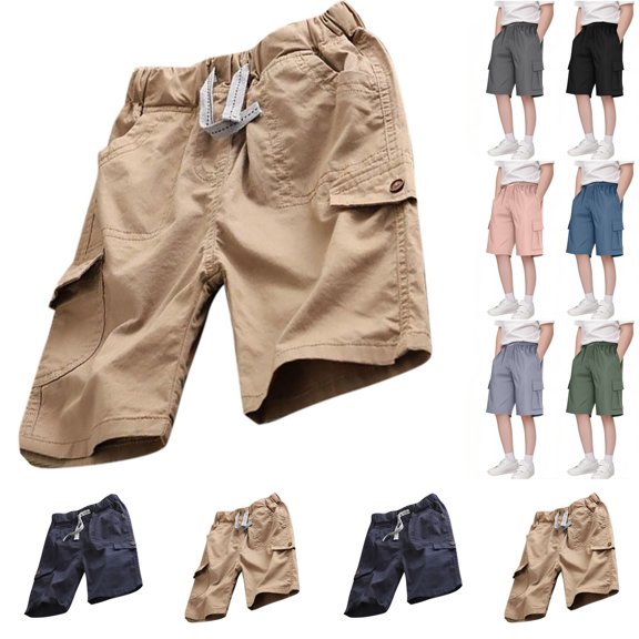 Bovxnpu Toddler Boys Girls Shorts, Boys Casual Cargo Shorts, Boys Summer Work Shorts Children's Capris Casual Pants With Buttons Shorts Boys Shorts 3 Years