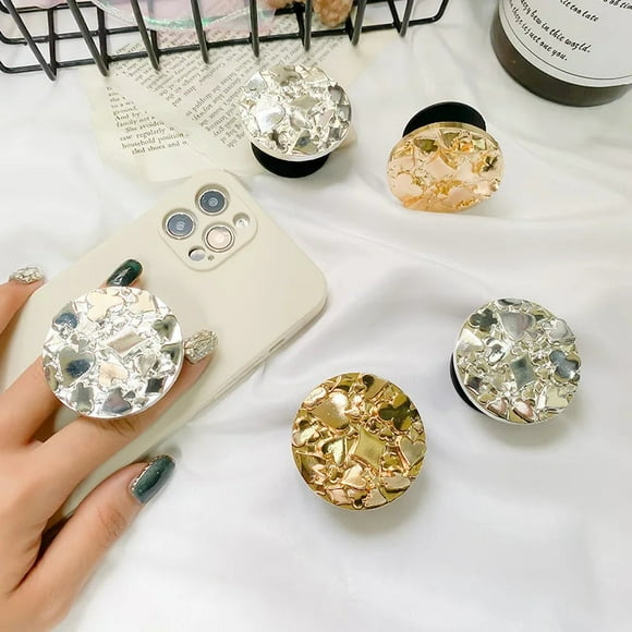 Pop Grip Sockets Holder 3D Finger Grips Mobile phone holder with metal retro electroplated ring buckle that can be retracted