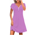 thumbnail image 3 of HomeGardon Liquidation de Robes d'Été! Robes pour Femmes 2025, Robe d'Été Décontractée Ample Imprimée pour Femme Sans Manches à Col en V Ensemble Haut/chemise, P-TTTG, 3 of 7