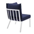 thumbnail image 7 of Modway Riverside 2 Piece Outdoor Patio Aluminum Sectional Sofa Set in White Navy, 7 of 7
