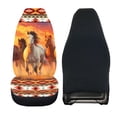 thumbnail image 2 of Uourmeti Car Seat Cover Firmly Stitched Front Car Seat Cover Polyester Wear Resistant, Suitable for Truck Van, Horses Sunset Geometric Print, 2 of 6