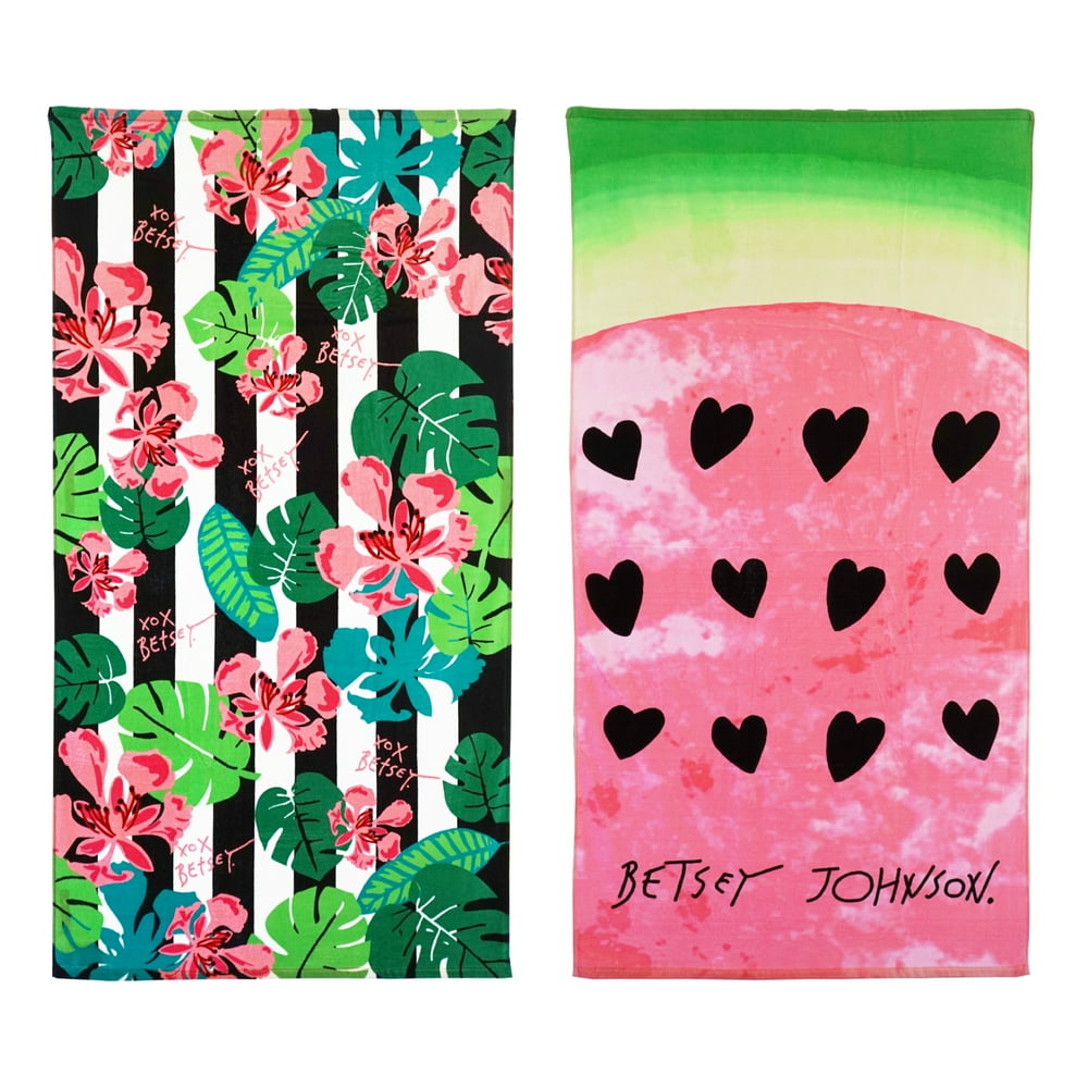 Betsey Johnson Tropical Life/Watermelon Watermelon Beach Towel Set