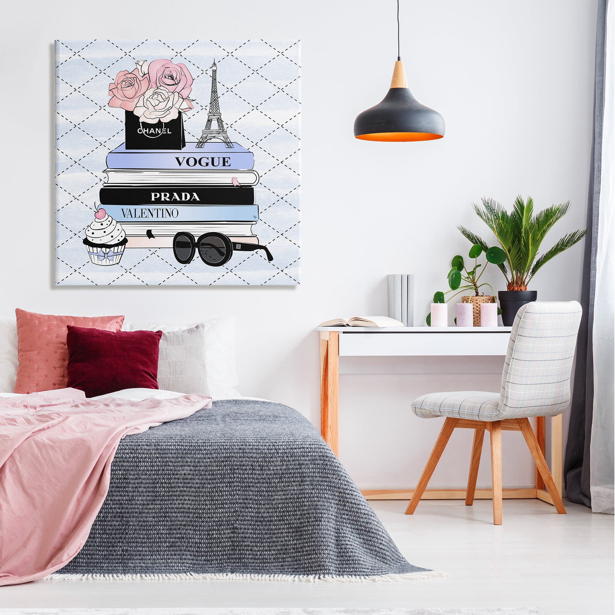 Stupell Industries Glam Parisian Patterned Beauty & Fashion Painting Gallery Wrapped Canvas Art Print Wall Art, 36 x 36