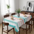 thumbnail image 6 of Aqua Teal Stripe Table Cloth Waterproof Tablecloths, Geometric Grey White Vertical Striped Tablecloth Dining Table Cover for Kitchen Party Tabletop Outdoor, Rectangle Tablecloth 60x102 Inch, 6 of 9