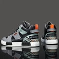 thumbnail image 5 of Men's Trendy Color-Block Casual Sneakers- Comfortable Non-Slip Wear-Resistant Outdoor High-Top Skate Shoes, Fashion  Street Style Lace-Up Men's Shoes, 5 of 9