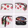 thumbnail image 3 of MUOOUM Pencil Case, Pink Strawberries Pattern Large Capacity Pencil Pouch Stationery Pen Bag, 3 of 7