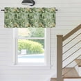 thumbnail image 5 of Kitchen Valances for Window, Watercolor Green Botanical Leaves Light Filtering Rod Pocket Valance Curtain, Garden Dandelion Flower Foliage Short Curtains Window Topper for Bedroom 60x18in, 5 of 9