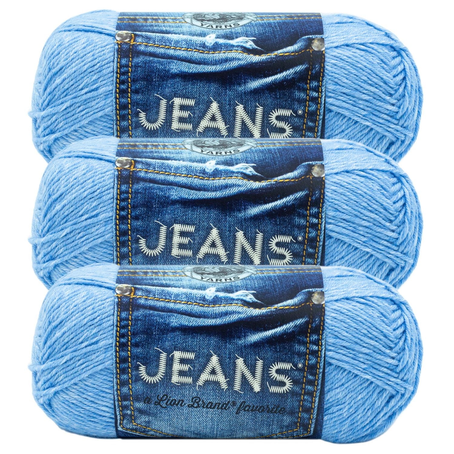Lion Brand Jeans® Yarn Faded #4 Medium/Worsted Acrylic yarn, 100g/ 225m, 3-CT