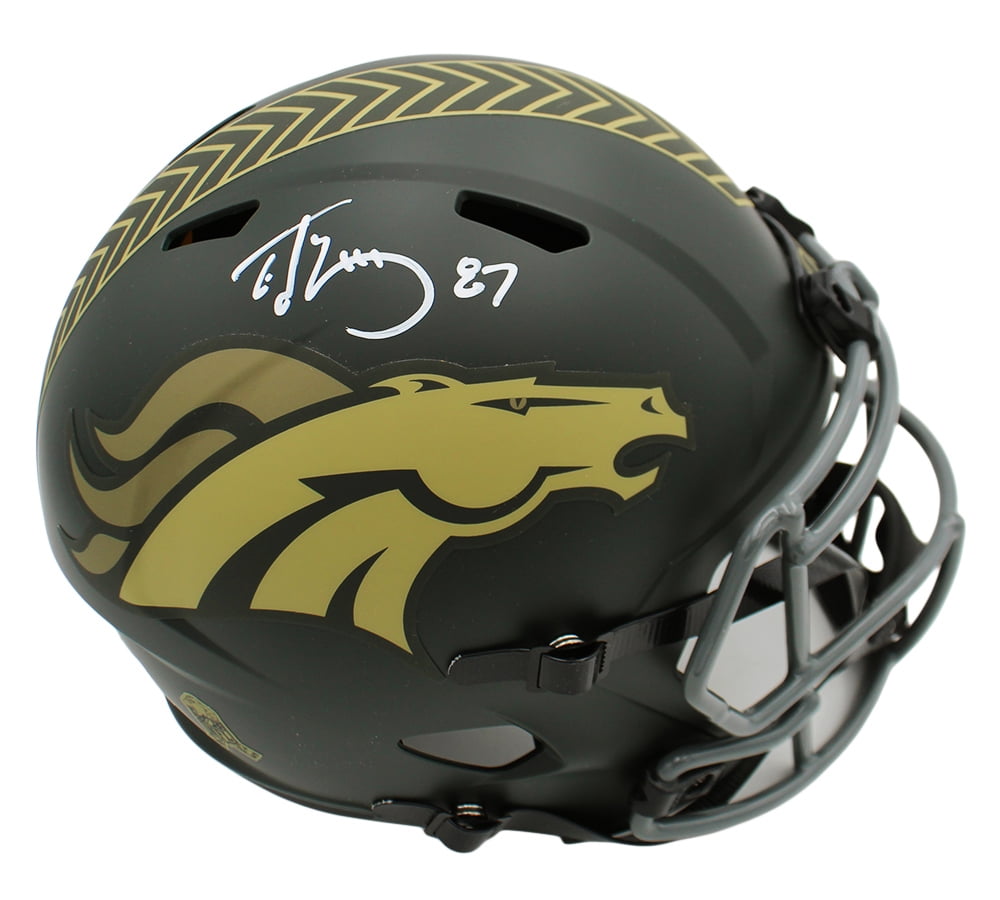 Ed McCaffrey Autographed/Signed Denver Speed Full Size STS 4 Football Helmet