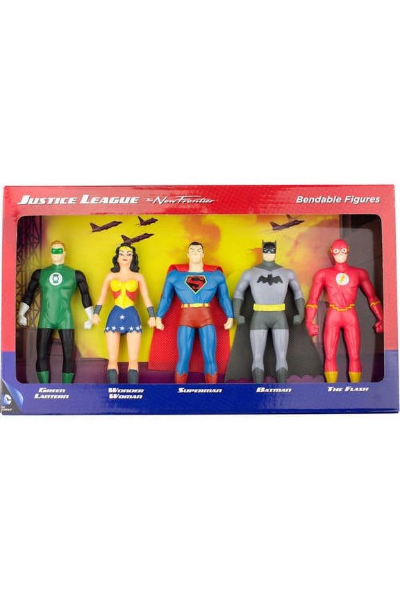 DC Comics Justice League: The New Frontier 5-Piece Bendable Figure Set: Green Lantern, Wonder Woman, Superman, Batman, The Flash