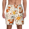 thumbnail image 2 of Picia Flower Fox pattern Mens Swim Trunks with Compression Liner Stretch Beach Shorts Quick Dry with Zipper Pockets No-Chafing Board Shorts-XX-Large, 2 of 9