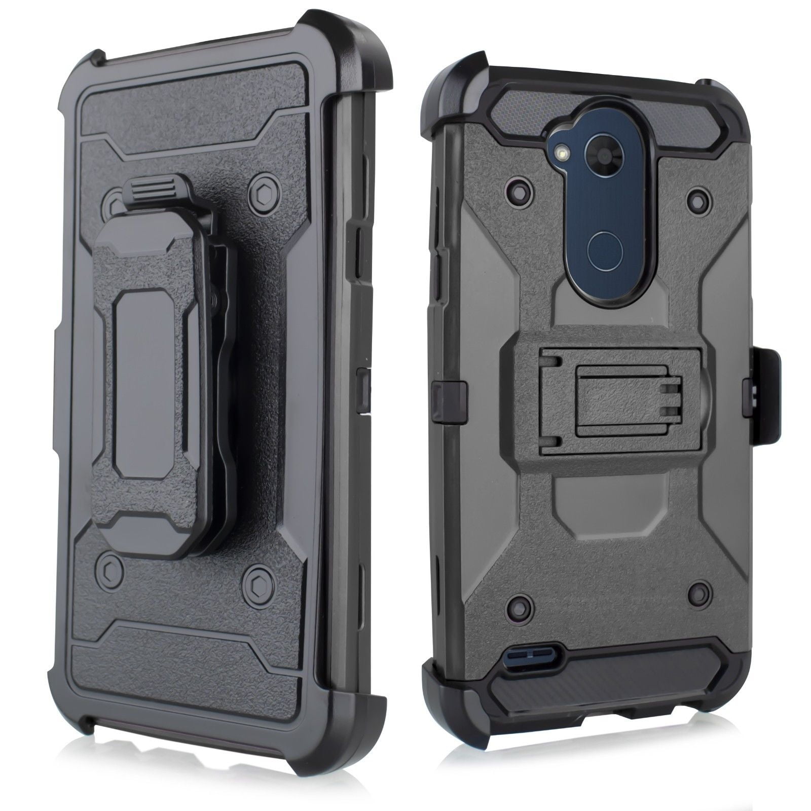 for 5.5" LG Xpower 3 Belt Clip Holster Kickstands Hybrid Armor Bumper