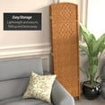 thumbnail image 5 of Red Lantern 6 ft. Tall Diamond Weave Fiber Room Divider - Dark Beige - 4 Panel, 5 of 6