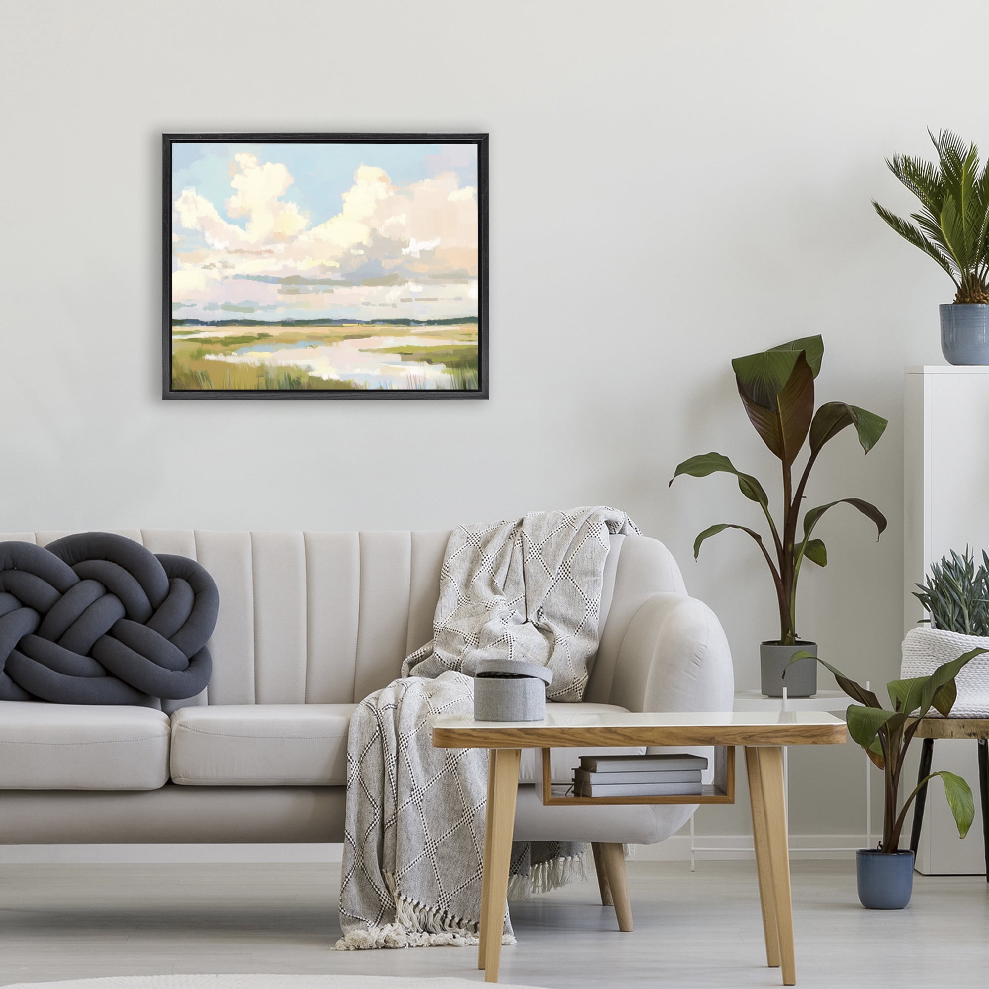 Stupell Industries Lowcountry Marsh at Dawn Black Framed Floater Canvas Wall Art, design by LSR Design Studio
