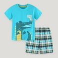 thumbnail image 2 of Utlike Toddler Boys 2-Piece Outfits Short Sleeve Prints T Shirt Tops Shorts Kids 2Pc Set Boys Clothing Sets Size 5 Years-6 Years, 2 of 6
