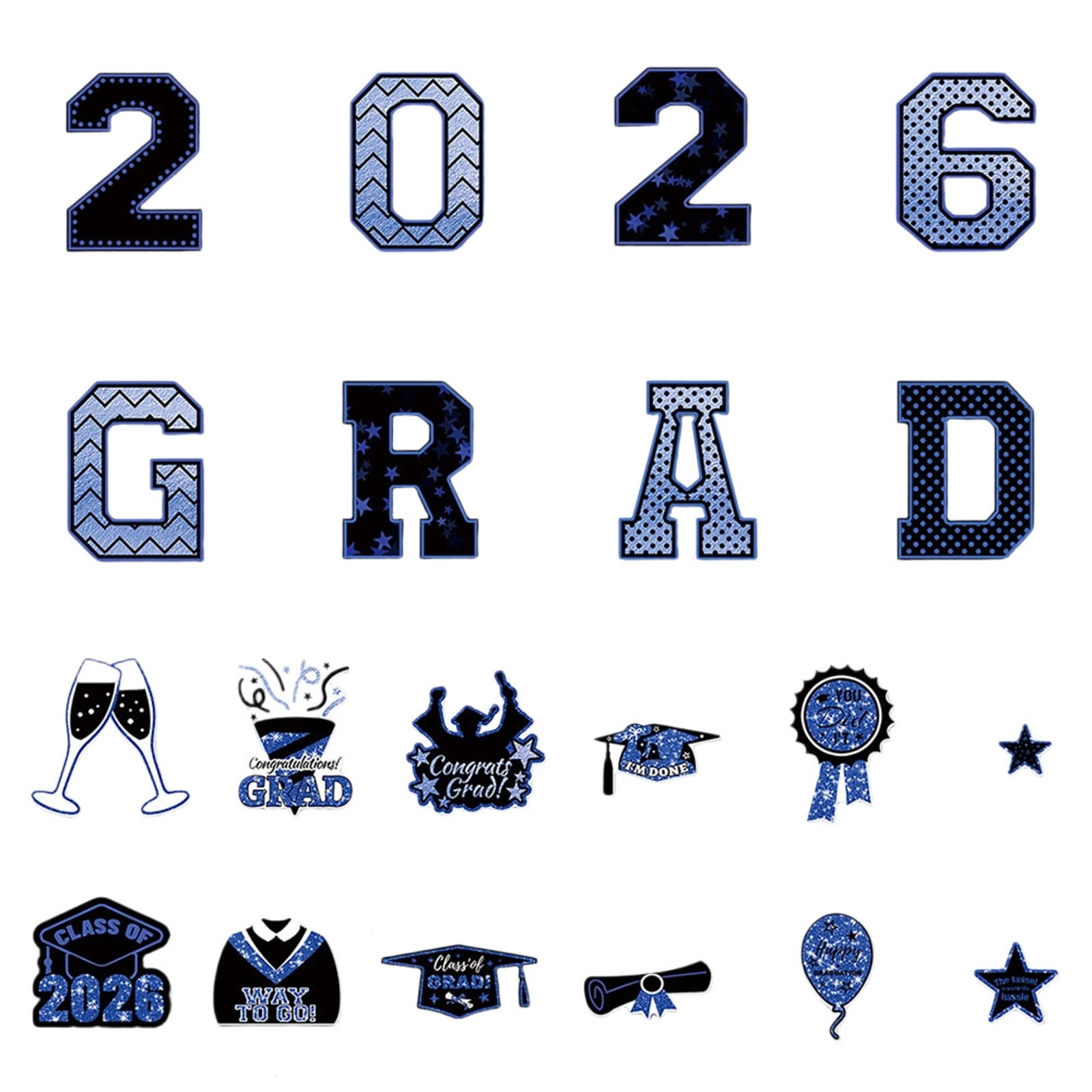 1 Sets 2026 Graduation Car Sticker Decoration, Congrats Grad 2026 Refrigerator Garage Door Stickers, Class of 2026 Graduation Car Decal for Decor Graduation Party Supplies