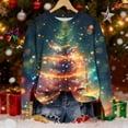 thumbnail image 4 of Birdeem Chandail de Noël pour Femmes, Col Rond Imprimé, Coupe Ample, Manches Longues, Pulls pour Femmes, Pulls de Noël pour Femmes, 4 of 5