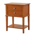 thumbnail image 2 of Xukmct Beside Table for Home, Bedroom, Wood Nightstand with 2 Drawers and Bottom Shelf, Brown, 2 of 4
