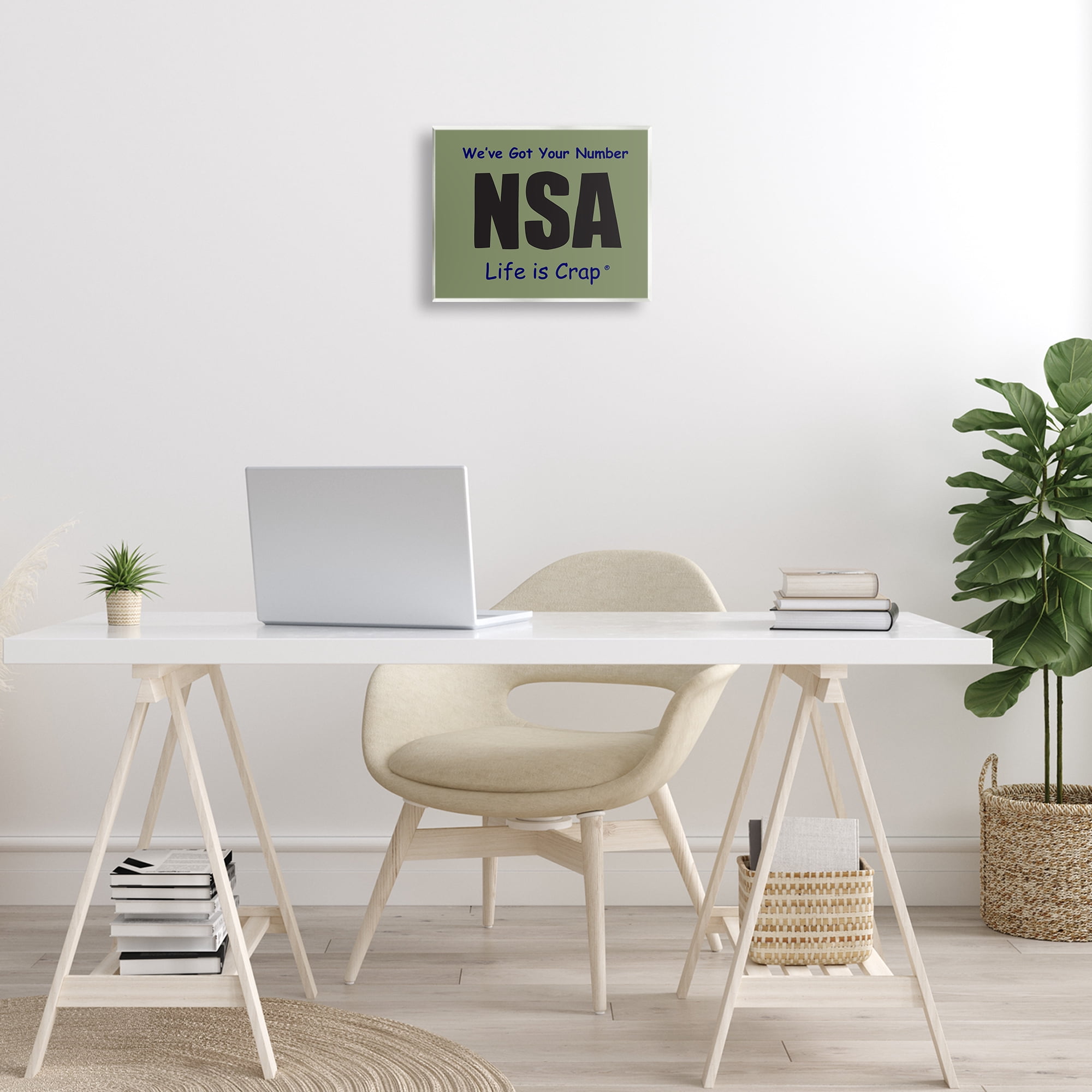Stupell Industries Got Your Number NSA Novelty & Humor Painting Unframed Art Print Wall Art, 14 x 11