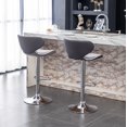 thumbnail image 5 of Roundhill Furniture Masaccio Bar Stool with Adjustable Height & Swivel, Gray, Set of 2, 5 of 12